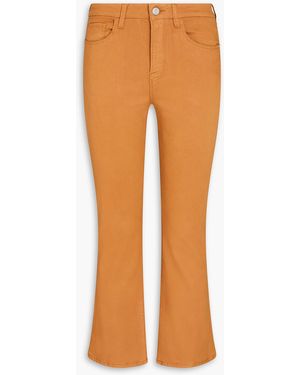 FRAME Hoch sitzende cropped bootcut-jeans mit beschichtung - Braun