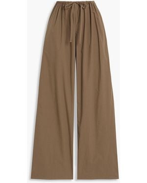Matteau Cotton-Poplin Wide-Leg Pants - Natural