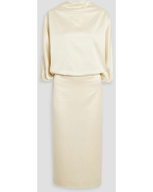 TOTEME Draped Satin Midi Dress - Natural