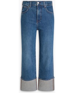 Veronica Beard Dylan Cropped High-Rise Straight-Leg Jeans - Blue