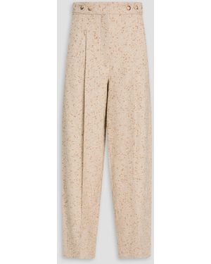 JOSEPH Timothy Bouclé-Tweed Tapered Trousers - Natural