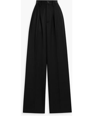 Anine Bing Lou Wool-Twill Wide-Leg Pants - Black