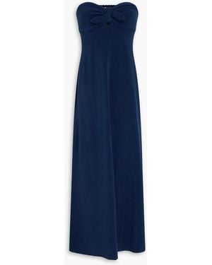 Zimmermann Strapless Cutout Cotton-blend Terry Midi Dress - Blue