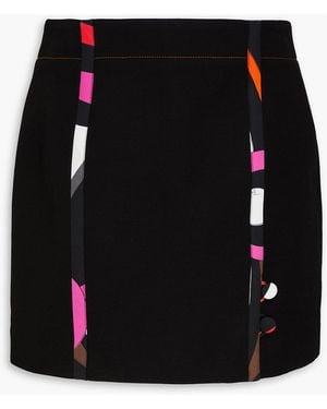 Emilio Pucci Embellished Cotton-piqué Mini Skirt - Black