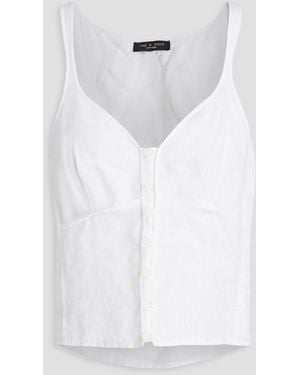 Rag & Bone Criseli Pintucked Broderie Anglaise Top - White
