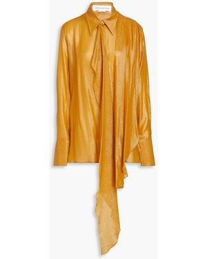 Victoria Beckham Bluse aus lamé mit bindedetail - Gelb