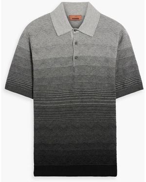 Missoni Space-Dyed Jacquard-Knit Cotton Polo Shirt - Gray