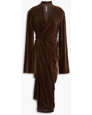 Rick Owens Midi-wickelkleid aus samt - Braun