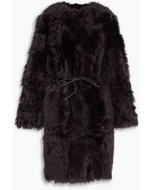 Zimmermann Belted Shearling Coat - Black