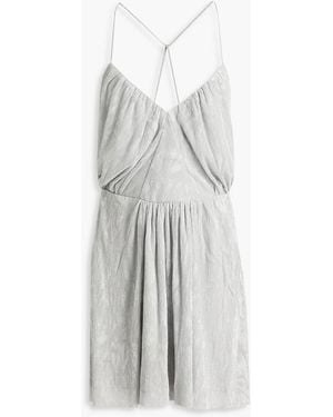 IRO Louxor Gathered Knitted Mini Dress - White