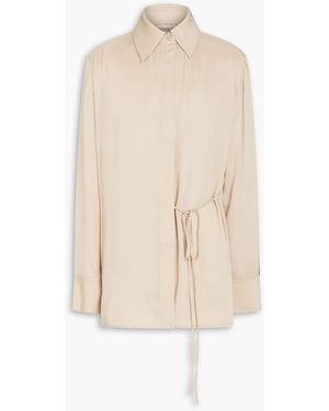Nicholas Tie-detailed Silk-blend Satin Shirt - Natural