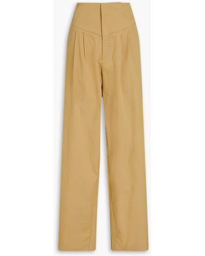 BITE STUDIOS Elate Pleated Cotton-blend Twill Wide-leg Pants - Natural