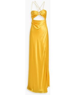 The Sei Cutout Silk-Satin Gown - Metallic