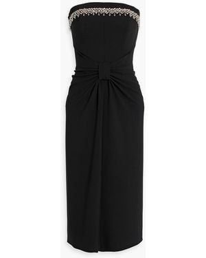 Jenny Packham Blaze Strapless Crystal-Embellished Crepe Midi Dress - Black