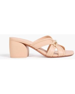 Zimmermann Embellished Leather Mules - Pink