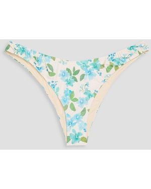 Peony Curve bikini-höschen aus stretch-econyl® mit raffungen - Blau