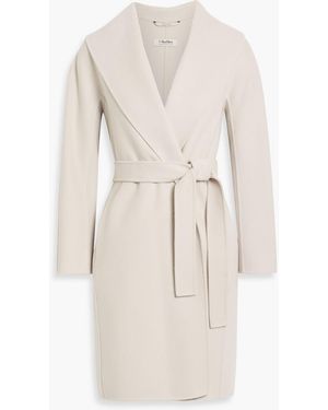Max Mara Messi Belted Wool-Felt Coat - Natural