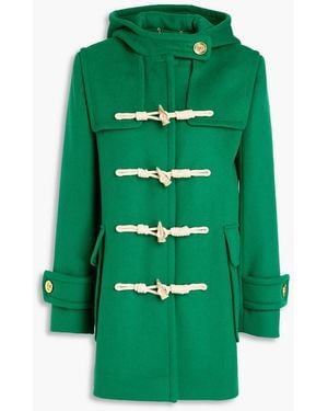 Zimmermann Brushed Wool-blend Felt Hooded Coat - Green