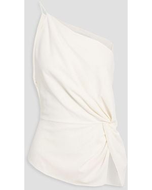 The Sei One-Shoulder Twisted Crepe Top - Natural