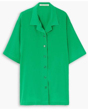Tolu Coker Oversized Crepe De Chine Shirt - Green