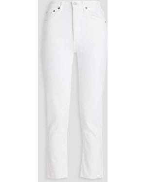 Agolde Hoch sitzende cropped jeans "riley" mit geradem bein - Weiß