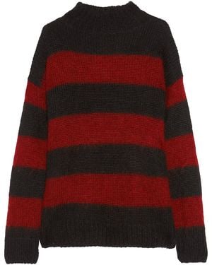 R13 Nancy Striped Mohair-Blend Sweater - Red