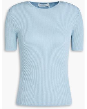 Zimmermann Metallic Ribbed-knit Top - Blue