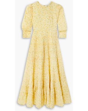 RIXO London Kristen Floral-print Cotton Maxi Dress - Yellow