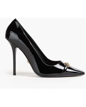 Versace Medusa Embellished Patent-Leather Court Shoes - Black