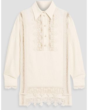 Zimmermann Crochet-Trimmed Linen Shirt - Natural