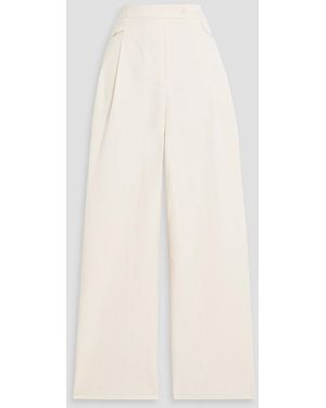 Solid & Striped The Tori Cotton-Twill Wide-Leg Trousers - Natural