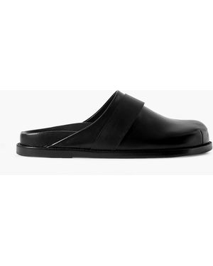 Porte & Paire Frankie Shop Leather Slippers - Black