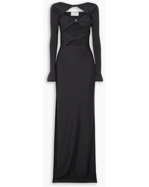 Coperni Embellished Cutout Stretch-jersey Maxi Dress - Black