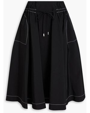 Jonathan Simkhai Tona Cotton-Blend Faille Midi Skirt - Black