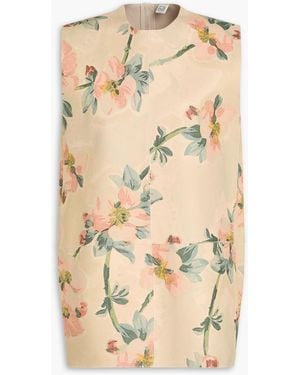 TOTEME Floral-Print Leather Top - Natural