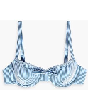 Onia Marilyn Striped Underwired Bikini Top - Blue