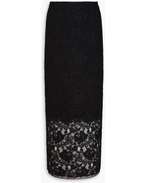 Zimmermann Corded Lace Midi Pencil Skirt - Black
