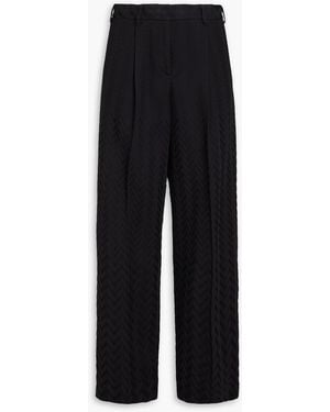 Missoni Crochet-knit Cotton-blend Straight-leg Pants - Black