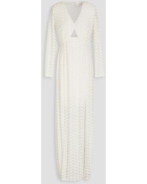 SemSem Robe aus mesh mit stickereien - Weiß