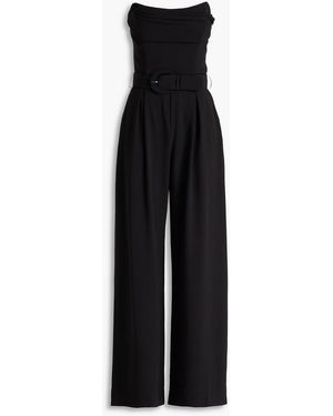 Nicholas Strapless Draped Crepe Wide-leg Jumpsuit - Black
