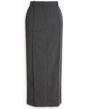 Loulou de Saison Vera Wool-Tweed Midi Skirt - Grey