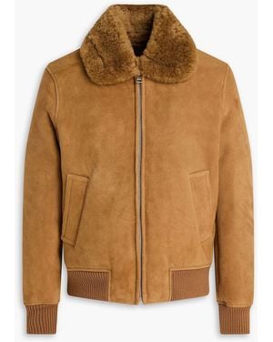 Sandro Shearling Jacket - Brown
