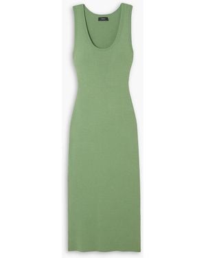 Theory Ribbed-knit Midi Dress - Green