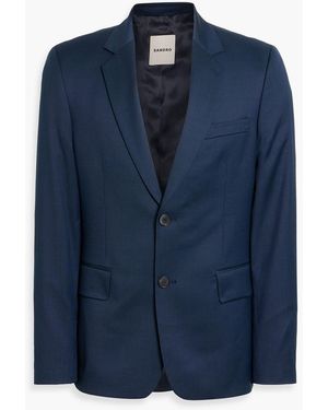 Sandro Wool-Tweed Blazer - Blue