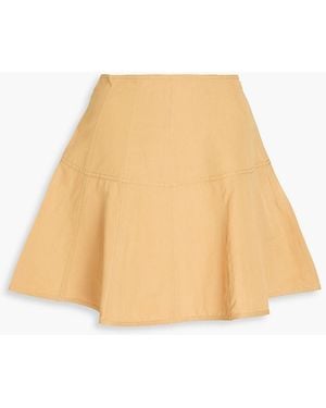 Ulla Johnson Kiara Cotton, Linen And Silk-blend Mini Skirt - Natural