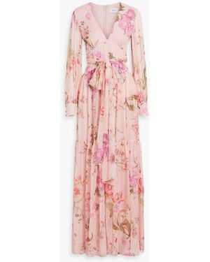 Erdem Tiered Floral-Print Silk-Chiffon Maxi Dress - Pink