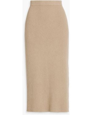 By Malene Birger Kyra Ribbed Ecovero-Blend Midi Skirt - Natural