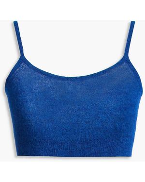 Isabel Marant Atwick Cropped Alpaca-Blend Top - Blue
