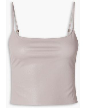 Commando Cropped tanktop aus stretch-kunstleder - Grau
