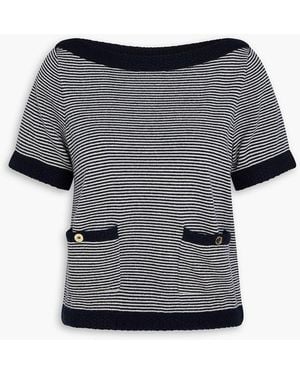 FRAME Striped Cashmere Top - Grey